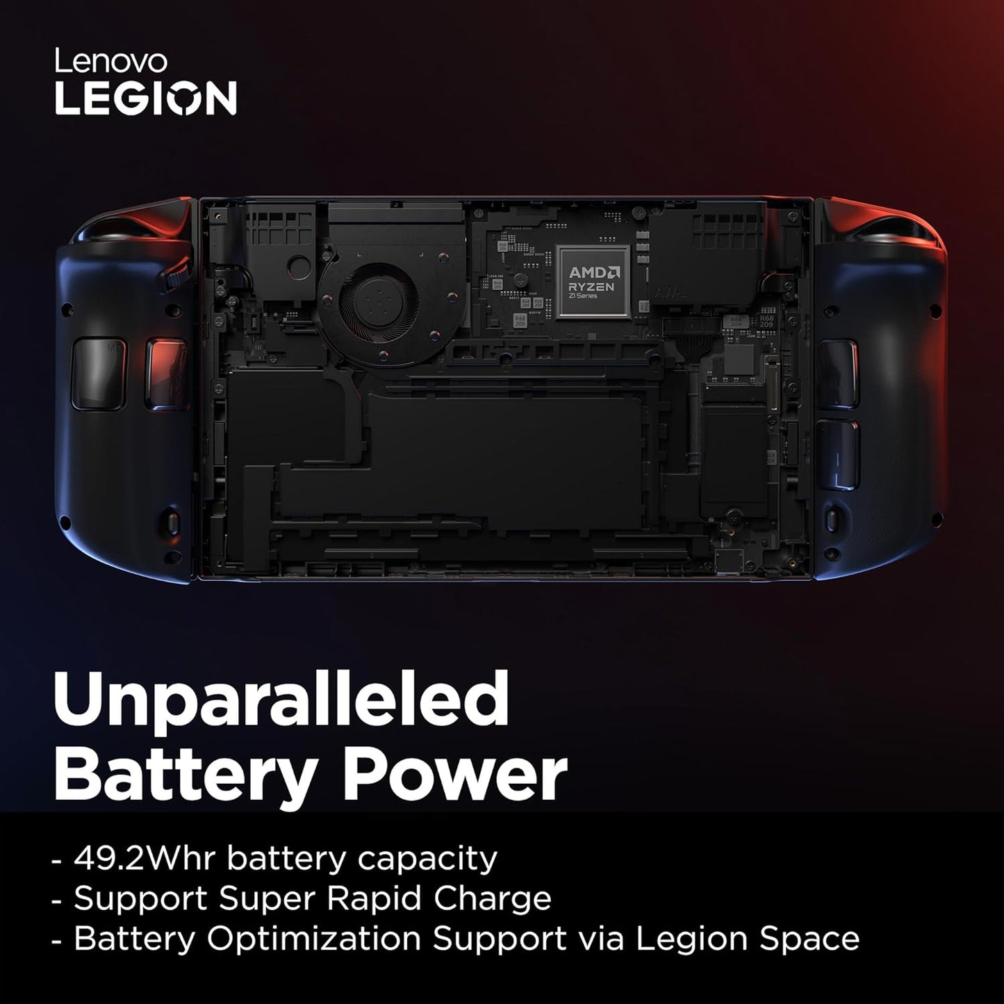 Lenovo Legion Go Shadow Black | جهاز ألعاب محمول بشاشة 8.8″ 2K ومعالج Ryzen Z1 Extreme وذاكرة 16GB